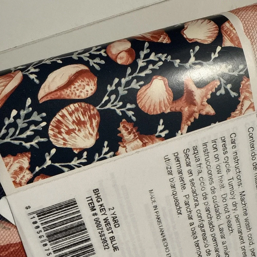 Better Homes & Gardens 100% Cotton Fabric Shells & Reef Blue 2 Yds Precut Fabric